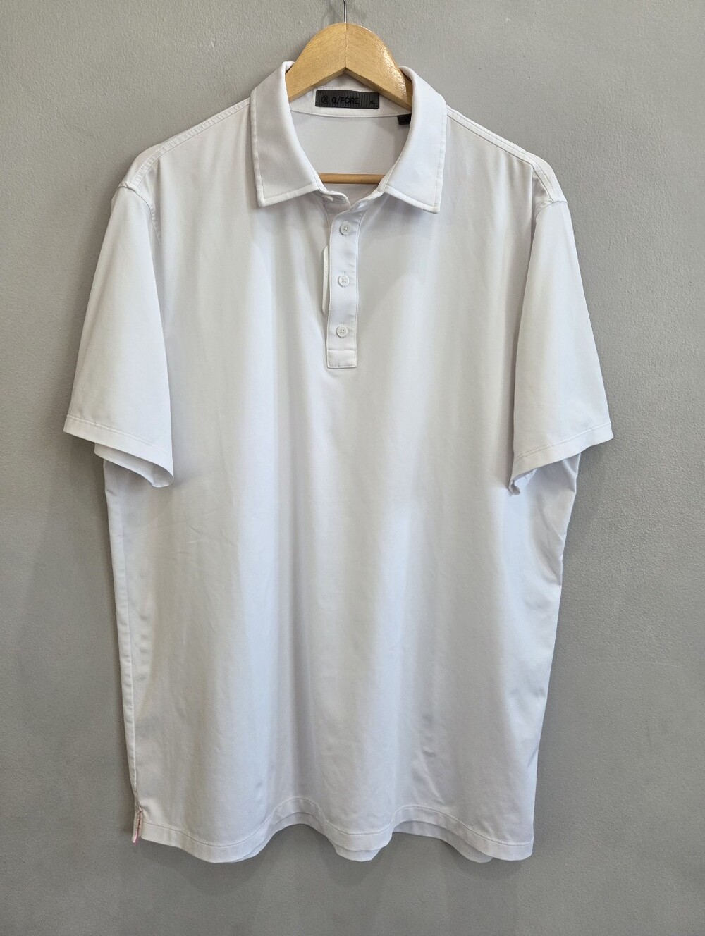 G/FORE G4 MELANGE ICE White Golf Polo Performance Shirt Men's Size XL